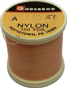 Gudebrod Nylon Thread - Size A - Peach 051 (100 Yard Spool)