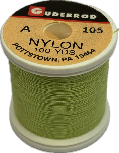 Gudebrod Nylon Thread - Size A - Spring Green 105 (100 Yard Spool)