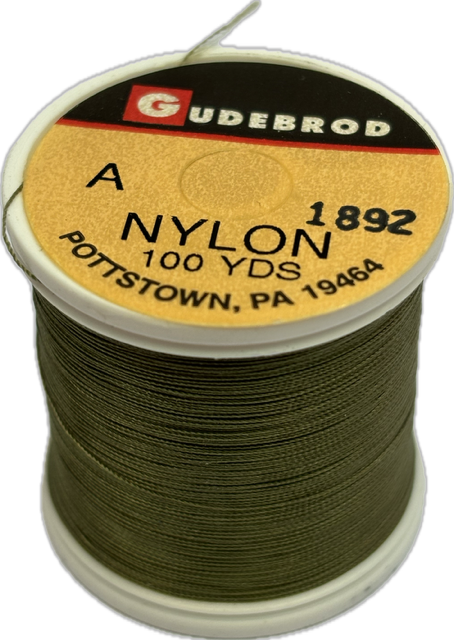 Gudebrod Nylon Thread - Size A - Olive Green 1892 (100 Yard Spool ...
