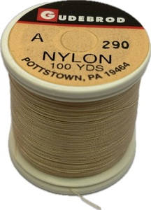 Gudebrod Nylon Thread - Size A - Tan 290 (100 Yard Spool)