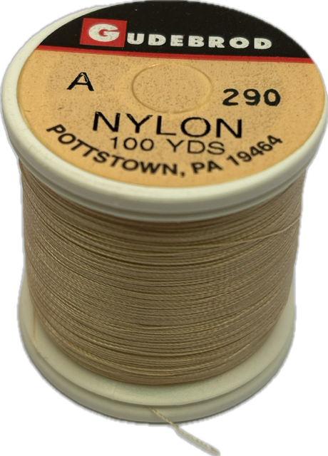 Gudebrod Nylon Thread - Size A - Tan 290 (100 Yard Spool)