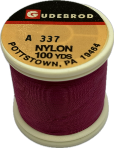 Gudebrod Nylon Thread - Size A - Maroon 337 (100 Yard Spool)