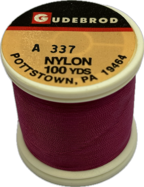 Gudebrod Nylon Thread Size A Maroon 337 (100 Yard Spool)