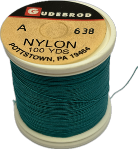 Gudebrod Nylon Thread - Size A - Teal 638 (100 Yard Spool)