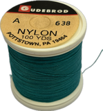 Gudebrod Nylon Thread - Size A - Teal 638 (100 Yard Spool)