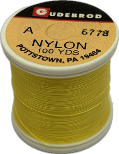 Gudebrod Nylon Thread - Size A - Lemon Yellow 6778  (100 Yard Spool)