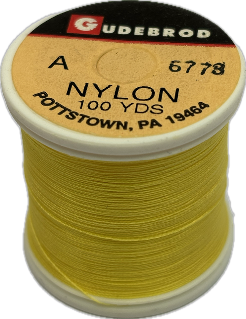 Gudebrod Nylon Thread - Size A - Lemon Yellow 6778  (100 Yard Spool)