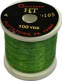 Gudebrod HT Metallic Nylon Thread - Size A - Lime Green 9105 (100 Yard Spool)