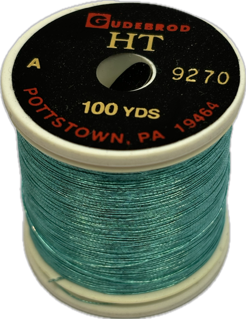 Gudebrod HT Metallic Nylon Thread - Size A - Aqua 9270 (100 Yard Spool)