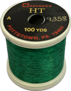 Gudebrod HT Metallic Nylon Thread - Size A - Green 9358  (100 Yard Spool)