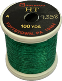 Gudebrod HT Metallic Nylon Thread - Size A - Green 9358  (100 Yard Spool)