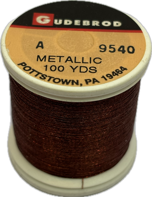 Gudebrod HT Metallic Nylon Thread - Size A - Red Bronze 9540 (100 Yard ...